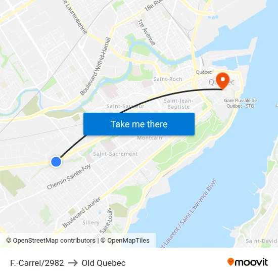 F.-Carrel/2982 to Old Quebec map