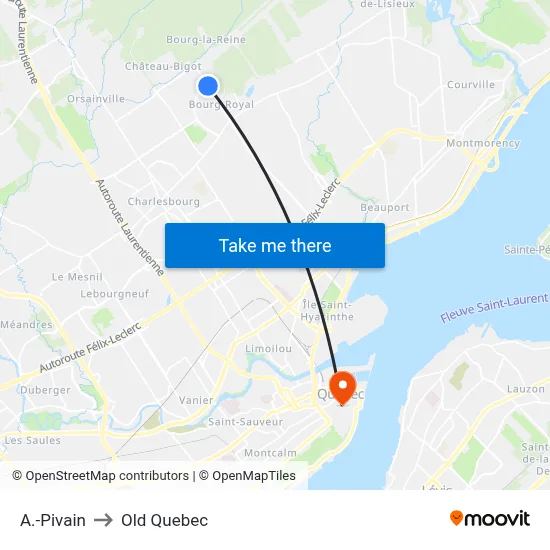 A.-Pivain to Old Quebec map