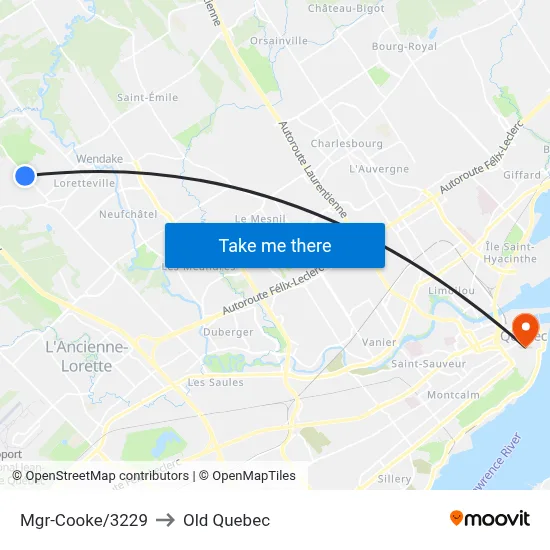Mgr-Cooke/3229 to Old Quebec map