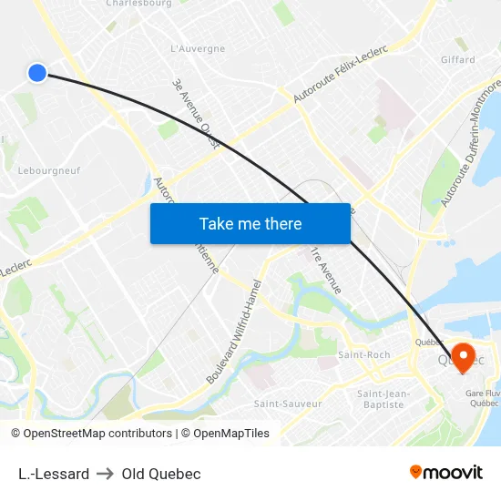 L.-Lessard to Old Quebec map