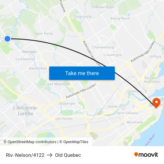 Riv.-Nelson/4122 to Old Quebec map