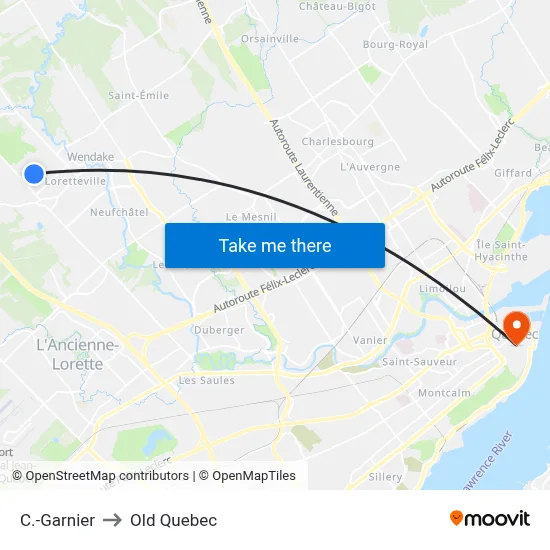 C.-Garnier to Old Quebec map