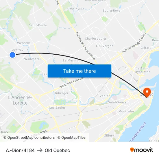 A.-Dion/4184 to Old Quebec map