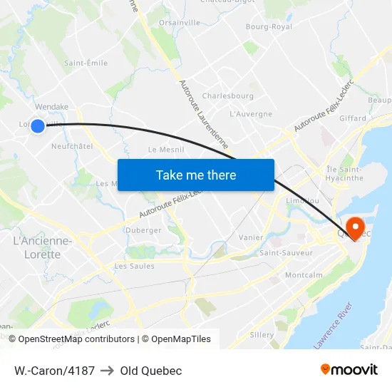 W.-Caron/4187 to Old Quebec map