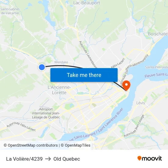 La Volière/4239 to Old Quebec map