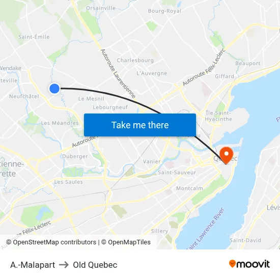 A.-Malapart to Old Quebec map