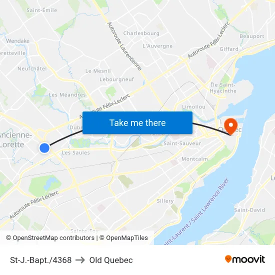 St-J.-Bapt./4368 to Old Quebec map