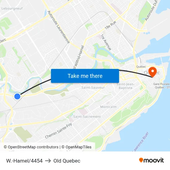 W.-Hamel/4454 to Old Quebec map