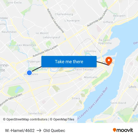 W.-Hamel/4602 to Old Quebec map