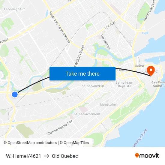 W.-Hamel/4621 to Old Quebec map