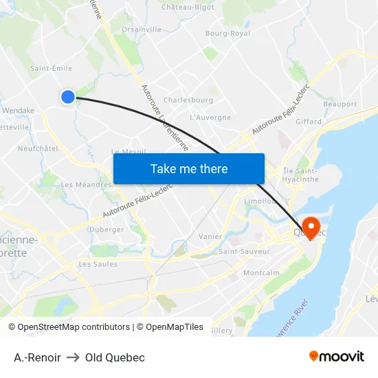 A.-Renoir to Old Quebec map