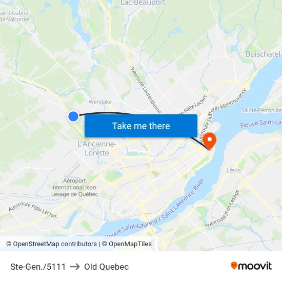 Ste-Gen./5111 to Old Quebec map