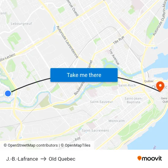 J.-B.-Lafrance to Old Quebec map