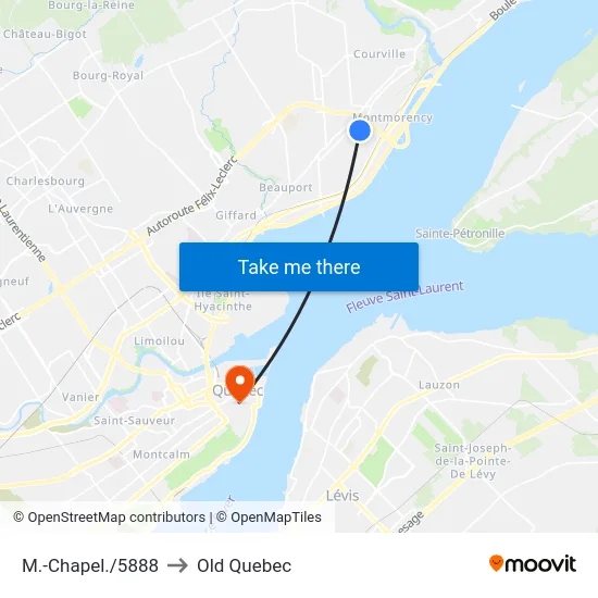 M.-Chapel./5888 to Old Quebec map