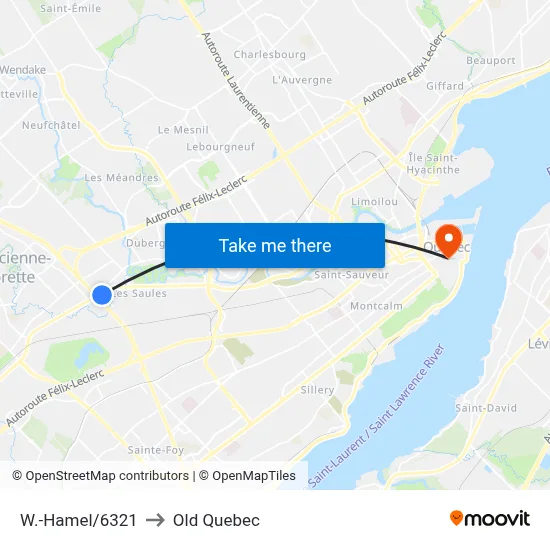W.-Hamel/6321 to Old Quebec map