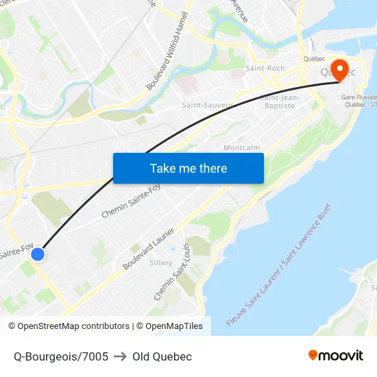 Q-Bourgeois/7005 to Old Quebec map