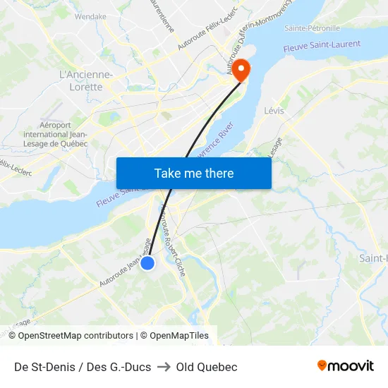 De St-Denis / Des G.-Ducs to Old Quebec map