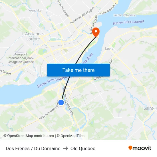 Des Frênes / Du Domaine to Old Quebec map