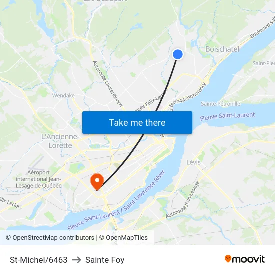 St-Michel/6463 to Sainte Foy map