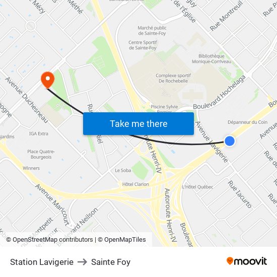 Station Lavigerie to Sainte Foy map