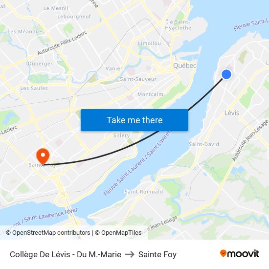 Collège De Lévis - Du M.-Marie to Sainte Foy map