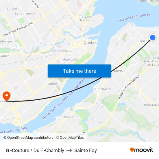 G.-Couture / Du F.-Chambly to Sainte Foy map