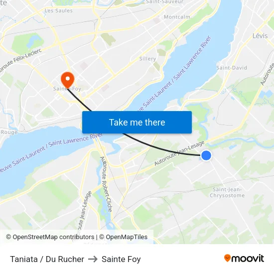 Taniata / Du Rucher to Sainte Foy map