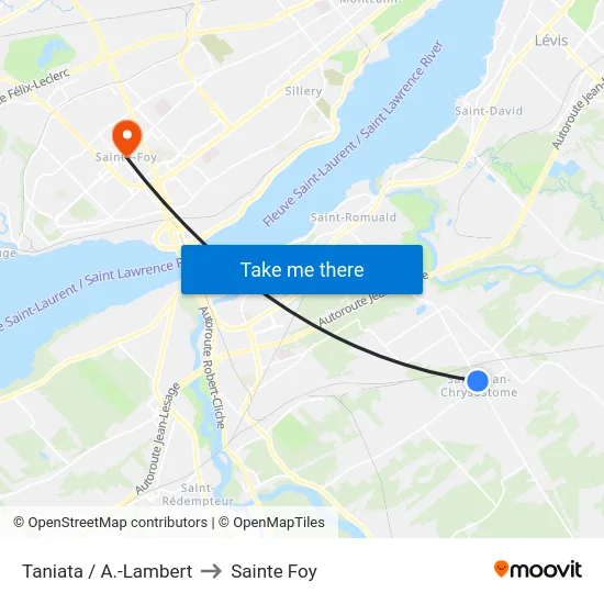 Taniata / A.-Lambert to Sainte Foy map