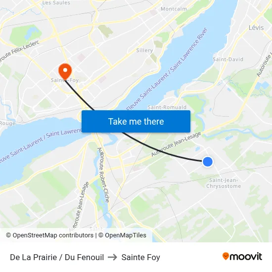 De La Prairie / Du Fenouil to Sainte Foy map