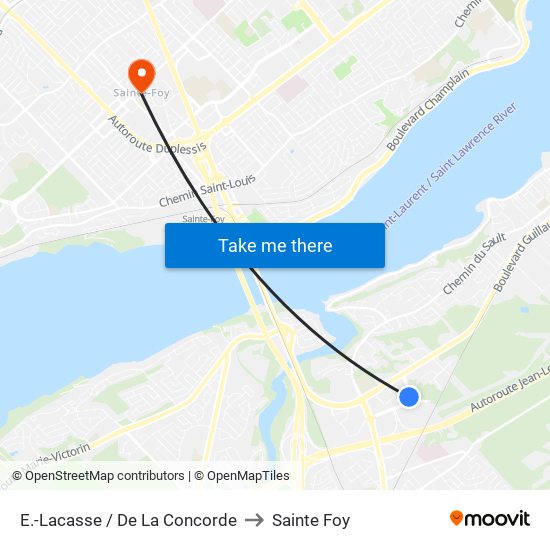 E.-Lacasse / De La Concorde to Sainte Foy map