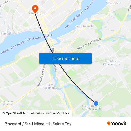 Brassard / Ste-Hélène to Sainte Foy map