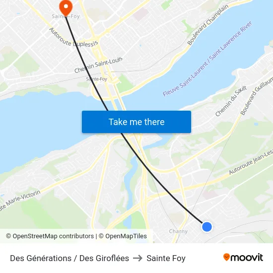 Des Générations / Des Giroflées to Sainte Foy map