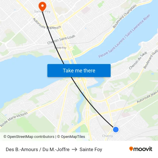 Des B.-Amours / Du M.-Joffre to Sainte Foy map