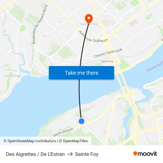 Des Aigrettes / De L'Estran to Sainte Foy map