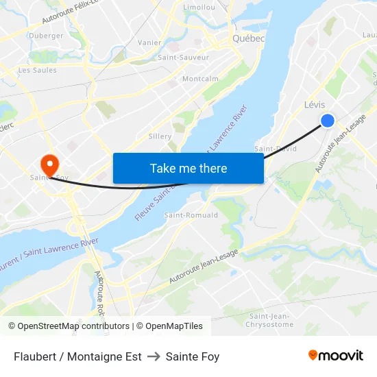 Flaubert / Montaigne Est to Sainte Foy map