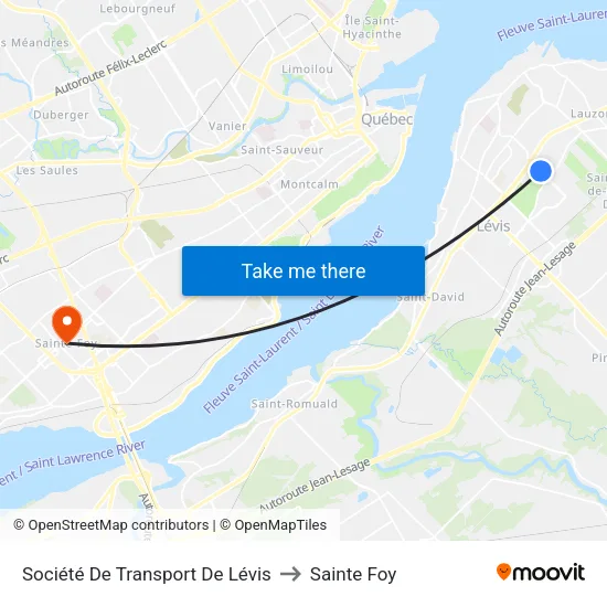 Société De Transport De Lévis to Sainte Foy map