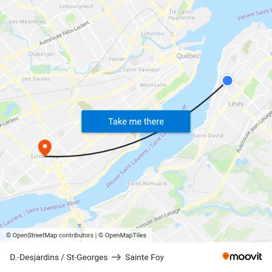 D.-Desjardins / St-Georges to Sainte Foy map