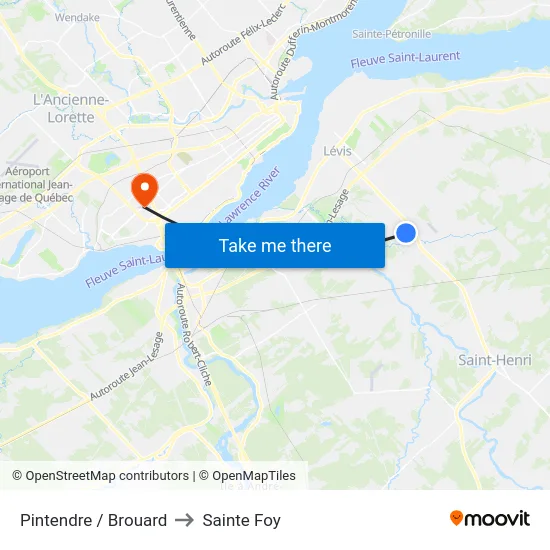 Pintendre / Brouard to Sainte Foy map
