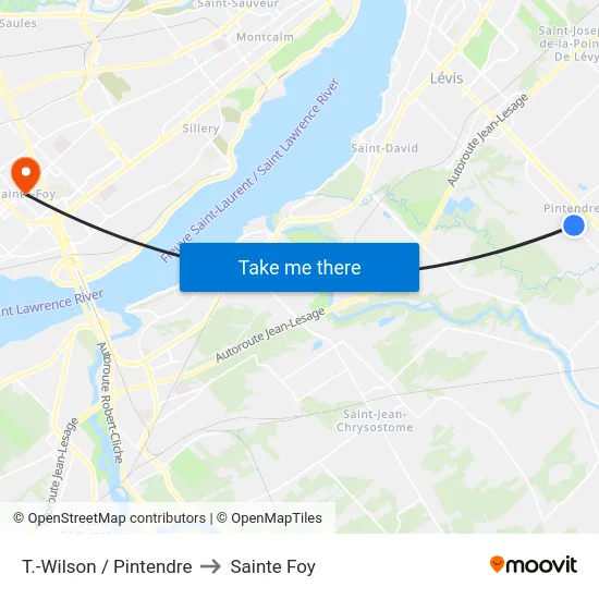 T.-Wilson / Pintendre to Sainte Foy map