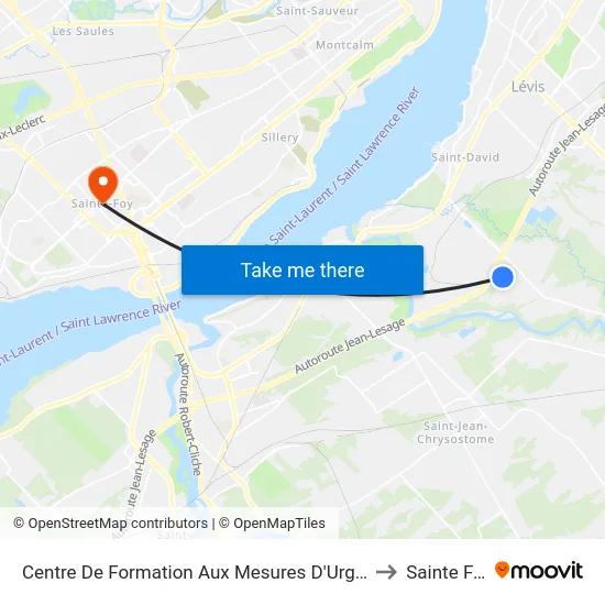 Centre De Formation Aux Mesures D'Urgence to Sainte Foy map