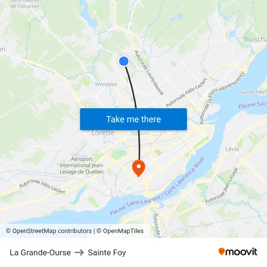 La Grande-Ourse to Sainte Foy map