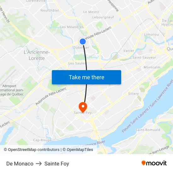 De Monaco to Sainte Foy map