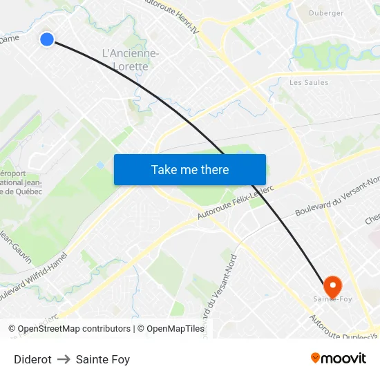 Diderot to Sainte Foy map