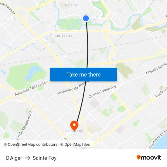 D'Alger to Sainte Foy map