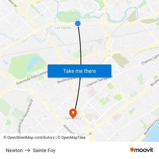 Newton to Sainte Foy map