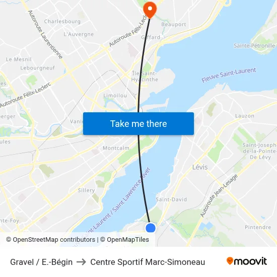 Gravel / E.-Bégin to Centre Sportif Marc-Simoneau map