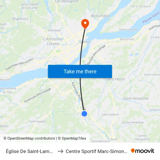 Église De Saint-Lambert to Centre Sportif Marc-Simoneau map