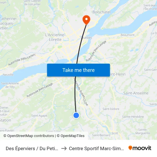 Des Éperviers / Du Petit-Duc to Centre Sportif Marc-Simoneau map