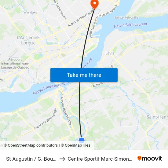 St-Augustin / G.-Boutin to Centre Sportif Marc-Simoneau map