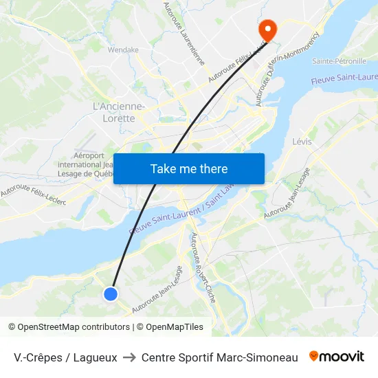 V.-Crêpes / Lagueux to Centre Sportif Marc-Simoneau map